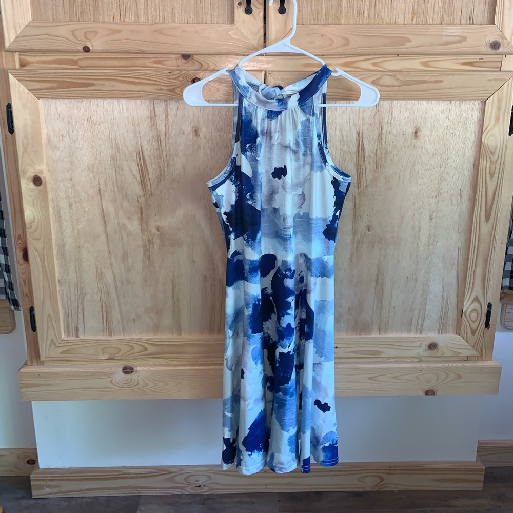 Ouges blue tie-dye water color dress size S